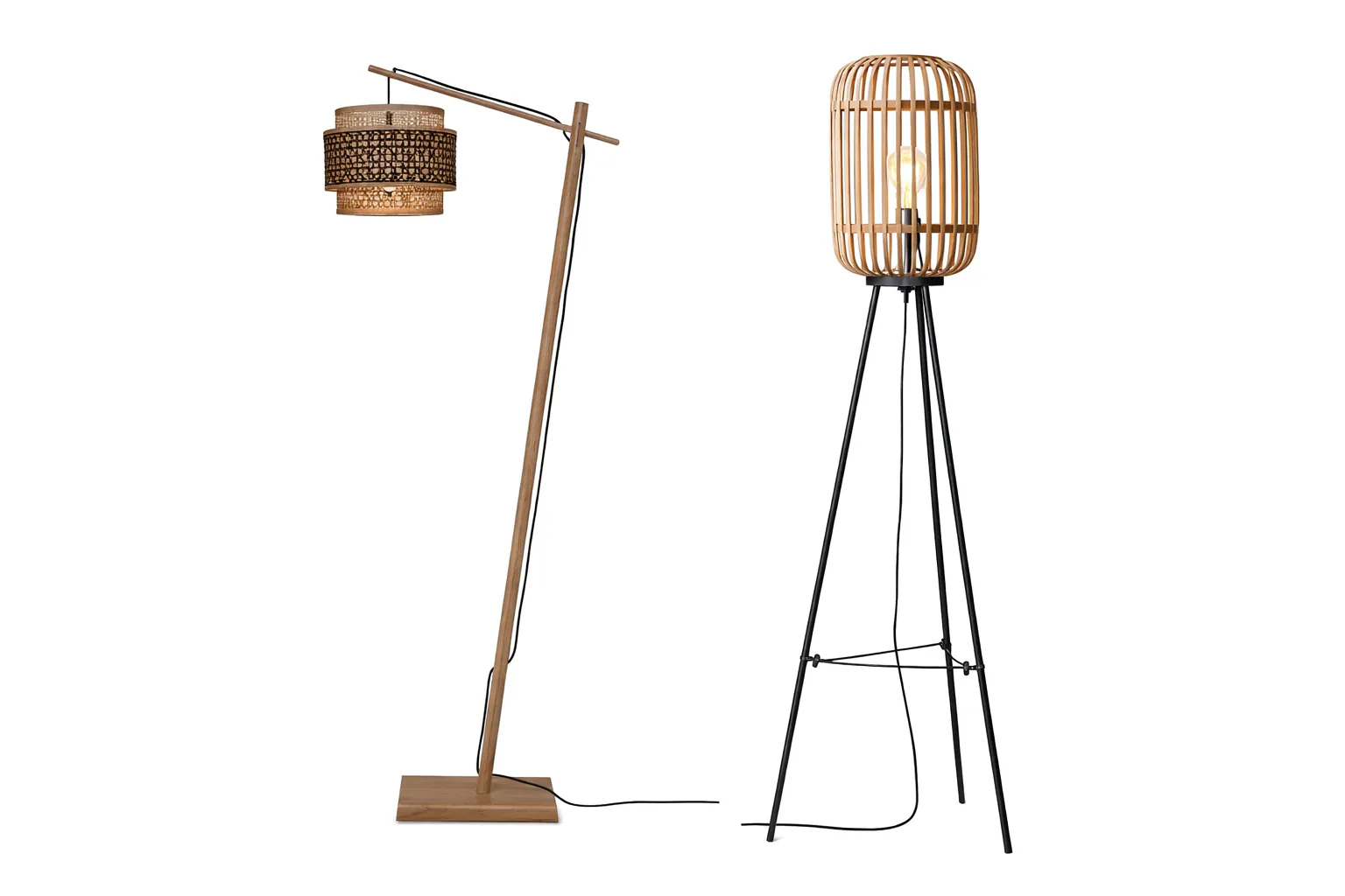 Lampy podłogowe z bambusa