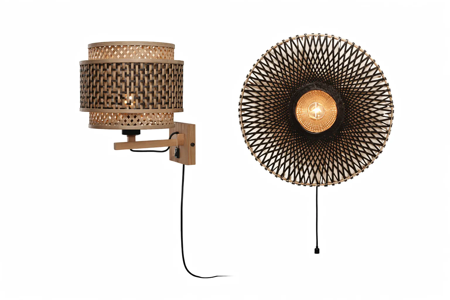 Bambusowe lampy ścienne