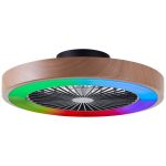 Brilliant Slimline Wentylator Sufitowy Plastikowy Metal Beige Czarny 36W 4700lm - 830-865 CCT+RGB | 490mm - Zdalne Sterowanie Ściemnianie