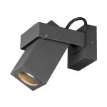 SLV Theo Uchwyt Światło Ścienne Aluminium Antracyt | IP65 - Zewnętrzna - Nadaje Się Do 1x GU10 Max. 7W - Ściemnianie