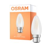 Osram LED B22D świeca Włókno Matowy 4W 470lm - 827 Bardzo Ciepła Biel | Zamienne 40W