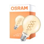 Osram Vintage 1906 LED E27 Globe Włókno Twist Złoty 8W 806lm - 922 Bardzo Ciepła Biel | Najlepsze Renderowanie Kolorów - Ściemnianie - Zamienne 60W