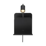 Nordlux Światło Ścienne Roomi Metal Czarny | IP20 - Nadaje Się Do 1x GU10 - Z USB