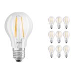Opakowanie 10x Ledvance Classic LED E27 Gruszka Włókno Przezroczysty 4.2W 470lm - 927 Bardzo Ciepła Biel | Najlepsze renderowanie kolorów - Ściemnianie - Zamienne 40W