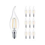 Opakowanie 10x Philips Corepro LED Świeca E14 świeczka z wydłużonym czubkiem Włókno Przezroczysty 2W 250lm - 827 Bardzo Ciepła Biel | Zamienne 25W