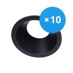 Opakowanie 10x Noxion Wpuszczany Spot D-round MR16 Czarny | Aukko 70mm - GU10 Trzonek