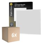 Opakowanie 6x Bright Choice LED Panel Backlit 36W 3240lm - 840 Zimna Biel | 60x60cm - UGR <22