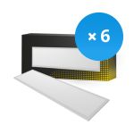 Opakowanie 6x Bright Choice LED Panel Backlit 36W 3240lm - 840 Zimna Biel | 120x30cm - UGR <22