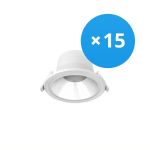 Opakowanie 15x Noxion LED Downlight Apollo 9W 1100lm 60D - 830 Ciepła Biel | 145mm - Aukko 120mm - UGR <19