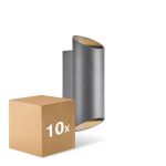 Opakowanie 10x Nordlux Nico Światło Ścienne Aluminium Antracyt Up & Down | IP54 - Nadaje Się Do 2x GU10