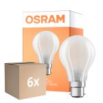 Opakowanie 6x Osram Classic LED B22d Gruszka Włókno Matowy 11W 1521lm - 865 Światło dzienne | Ściemnianie - Zamienne 100W