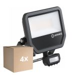 Opakowanie 4x Ledvance LED Iluminacja Aluminium Czarny 41W 5500lm 100D - 830 Ciepła Biel | IP65 - Czujnik Ruchu I Światła - Symetryczny