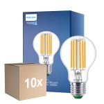 Opakowanie 10x Philips MASTER LED Żarówka Ultra Efficient E27 Gruszka Przezroczysty 5.2W 1095lm - 830 Ciepła Biel | Zamienne 75W