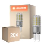Opakowanie 20x Ledvance Performance LED Capsule Przezroczysty G9 4.4W 600lm - 827 Bardzo Ciepła Biel | Ściemnianie - Zamienne 48W