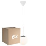 Opakowanie 6x Nordlux Café Lampa Wisząca Szkło Valkoinen | Nadaje Się Do E27