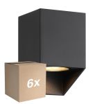 Opakowanie 6x Nordlux Nico Światło Ścienne Plac Aluminium Czarny | Nadaje Się Do 1x GU10