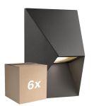 Opakowanie 6x Nordlux Pontio Światło Ścienne Aluminium Czarny | IP54 - Nadaje Się Do 1x GU10