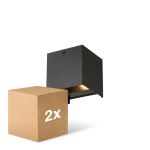 Opakowanie 2x D'Lite Światło Ścienne Elingen Aluminium Czarny Up & Down 4.9W 480lm - 830 Ciepła Biel | IP65 - Czujnik Światła