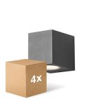 Opakowanie 4x D'Lite Światło Ścienne Vrebos Czarny | IP54 - Nadaje Się Do 1x GU10