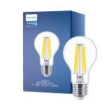 Philips MASTER Value LED Żarówka E27 Gruszka Przezroczysty 11.2W 1521lm - 927 Bardzo Ciepła Biel | Najlepsze renderowanie kolorów - Ściemnianie - Zamienne 100W