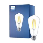Philips MASTER Value LED Żarówka E27 Edison Włókno Przezroczysty 5.9W 806lm - 927 Bardzo Ciepła Biel | Najlepsze renderowanie kolorów - Zamienne 60W