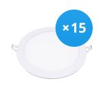 Opakowanie 15x Bright Choice LED Downlight UltraSlim 15W 1200lm 110D - 840 Zimna Biel | 190mm - Aukko 175mm