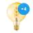 Opakowanie 4x Osram Vintage 1906 LED E27 Globe Włókno Złoty 125mm 5W 250lm - 820 Bardzo Ciepła Biel | Zamienne 25W