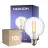 Opakowanie 10x Noxion Lucent Włókno LED E27 Globe Przezroczysty 7W 806lm - 827 Bardzo Ciepła Biel | Ściemnianie - Zamienne 60W