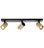 Brilliant Marty Lampa sufitowa Aluminium Piaszczysty Czarny Złoty 15W 1050lm - 830 Ciepła Biel | W Tym 3x GU10