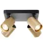 Brilliant Marty Lampa sufitowa Aluminium Piaszczysty Czarny Złoty 20W 1400lm - 830 Ciepła Biel | W Tym 4x GU10