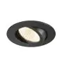 SLV New Tria 68 Spot Aluminium Czarny Okrągła 8.3W 750lm 60D - 930 Ciepła Biel | Aukko 68mm -  Najlepsze Renderowanie Kolorów - Ściemnianie 