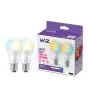 Podwójny pakiet 2x WiZ Smart LED E27 Gruszka Matowy 8W 806lm | Najlepsze Renderowanie Kolorów - Ściemnianie - Zamienne 60W