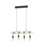 Eglo Lampa Wisząca Townshend Stal Drewno Czarny Brązowy | IP20 - Nadaje Się Do 4x E27 