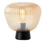 Brilliant Lampa Stołowa Kaizen Szkło Metal Czarny Beige | 250mm - Nadaje Się Do 1x E27