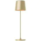 Brilliant Lampa Stołowa Kaami Metal Plastikowy Złoty 2W 310lm - 830 Ciepła Biel | 100mm - IP44 - Zewnętrzna - Ściemnianie 