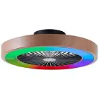 Brilliant Slimline Wentylator Sufitowy Plastikowy Metal Beige Czarny 36W 4700lm - 830-865 CCT+RGB | 490mm - Zdalne Sterowanie Ściemnianie