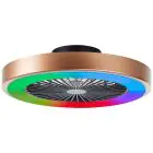 Brilliant Slimline Wentylator Sufitowy Plastikowy Metal Czarny Złoty 36W 4700lm - 830-865 CCT+RGB | 490mm - Zdalne Sterowanie Ściemnianie