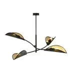 Emibig Lampa sufitowa Lotus Stal Czarny | Nadaje Się Do 4x E14 - Max 10W