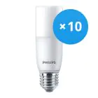 Opakowanie 10x Philips Corepro LED E27 Tubular Stick Matowy 9.5W 950lm - 830 Ciepła Biel | Zamienne 68W
