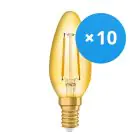 Opakowanie 10x Ledvance Vintage 1906 LED E14 świeca Złoty 1.5W 120lm - 824 Bardzo Ciepła Biel | Zamienne 15W