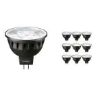 Opakowanie 10x Philips Master LED Spot GU5.3 MR16 6.7W 440lm 60D - 930 Ciepła Biel | Najlepsze renderowanie kolorów - Ściemnianie - Zamienne 35W