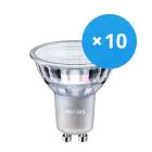 Opakowanie 10x Philips MASTER Value LED Spot GU10 PAR16 3.7W 285lm 60D - 940 Zimna Biel | Najlepsze renderowanie kolorów - Ściemnianie - Zamienne 35W