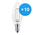 Opakowanie 10x Philips Corepro LED Świeca E14 skręcona świeca Włókno Przezroczysty 2W 250lm - 827 Bardzo Ciepła Biel | Zamienne 25W
