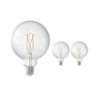 Opakowanie 3x Calex Smart Tuya Wifi E27 Globe Włókno 7.5W 1055lm - 818-830 Przestrajalny Valkoinen | Ściemnianie - Zamienne 75W 