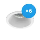 Opakowanie 6x Noxion Wpuszczany Spot D-round MR16 Valkoinen | Aukko 70mm - GU10 Trzonek
