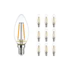 Opakowanie 10x Noxion Lucent LED E14 świeca Włókno Przezroczysty 2.5W 250lm - 827 Bardzo Ciepła Biel | Ściemnianie - Zamienne 25W
