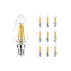 Opakowanie 10x Noxion Lucent LED E14 świeca Włókno Przezroczysty 4.5W 470lm - 827 Bardzo Ciepła Biel | Zamienne 40W