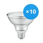 Opakowanie 10x Ledvance LED Spot E27 PAR30 10W 633lm 36D - 927 Bardzo Ciepła Biel | Najlepsze Renderowanie Kolorów - Ściemnianie - Zamienne 75W