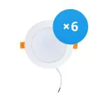 Opakowanie 6x Bright Choice LED Downlight 12W 1080lm 120D - 840 Zimna Biel | Aukko 115mm - Zamienne 1x18W