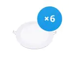 Opakowanie 6x Bright Choice LED Downlight UltraSlim 15W 1200lm 110D - 840 Zimna Biel | 190mm - Aukko 175mm